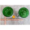 Image 2 : Pair of Bohemian Czech Glass Mantle Lusters - Hand painted: late 1800s