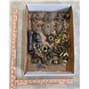 Image 2 : Box of misc. antique parts for repairs; locks, fenials, brass, handles, etc.