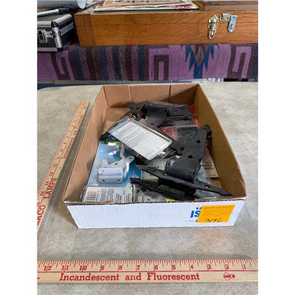 Box of Assorted Hinges and Latches (Brand New)
