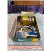 Image 1 : Box of Assorted Paint Supplies and Fill Sticks for Flooring