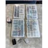 Image 2 : Box of Four Storage Parts Containers with Screws, Clamps, Hooks, Washers, Square Nails and Wood Scre
