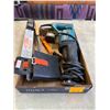 Image 2 : Box of Misc. Tools: Makita Saws-all, Drywall Saw, Axe Case, Tape Measure