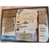 Image 2 : Glass Top Showcase Containing Antique Paperwork: Bills of Sale, Bank Drafts, Permits, Souvenirs, etc