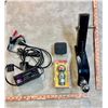 Image 3 : Box of Automotive Items: Trailer Hitch, Hitch Ball (New), Battery Charger