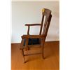 Image 2 : Antique Solid Oak Armchair with Upholstered Seat