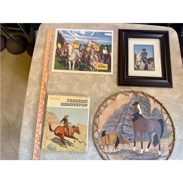 Set of Four: Original Roy Rogers Lobby Card, Hand-Painted Dream Catcher, Framed Photo of the Lone Ra