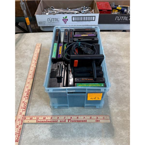 Box: 48 Texas Instruments TI-99 (Home Computer Command Module) Video Game Cartridges with Controller