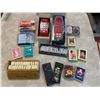 Image 1 : Box: Vintage Games and Playing Cards - Dominoes, Merlin, Test Pilot, Touring, Darts
