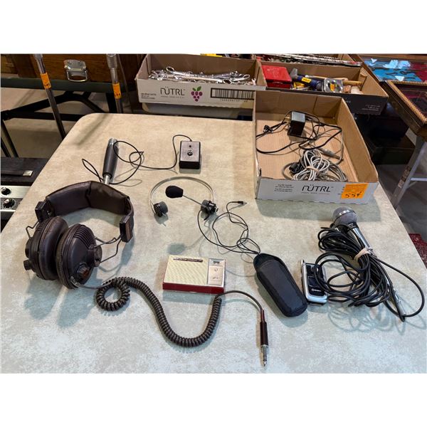 Box: Misc Vintage Electronics - Jana JH11 1970s Headphones, RCA 1960s Transistor Radio (Tested and W