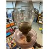 Image 2 : Antique Hanging Kerosene Lamp with Metal Reflector Shade - Early 1900s