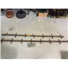 Image 1 : Pair of Antique Wooden and Iron Forged Wall Racks - 86” L and 75” L