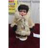 Image 1 : Native Northern-Inspired Doll With Stand, Measuring 12 in. Tall.