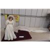 Image 11 : Princess Dianna Porcelain Bride Doll With Stand and Long Train, Measuring 19 in. Tall.