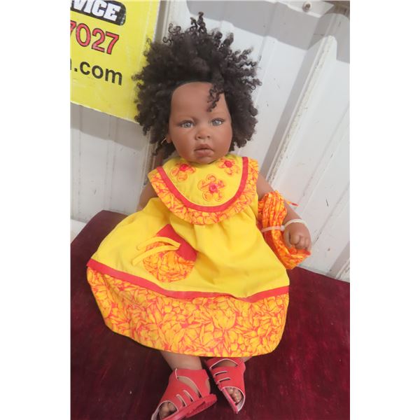 Artist Studio Vinyl Doll “Jamaica,” No. 141 of 328, with Certificate, 22"