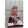 Image 1 : Virginia Turner Doll “Dixie” No. 265 of 300, with Box, Hat, Sheepdog & Chalkboard, 29" Vinyl + Cert