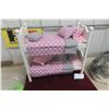 Image 1 : Doll Bunk Bed, 21" × 22" × 12", with Blanket & Pillow