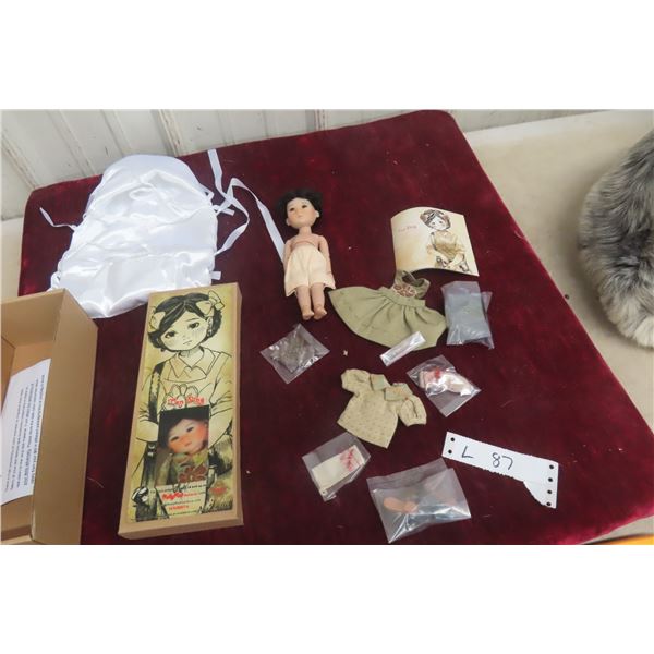 Ruby Red Galleria “Ten Ping” Doll, 8", with Accessories and Box