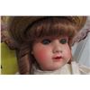 Image 2 : Old German Doll with Straw Hat, 18" Tall