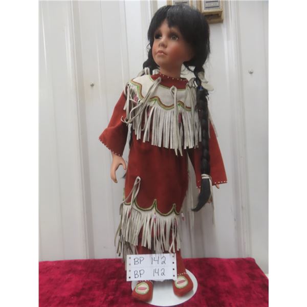 24" Aboriginal Doll with Stand