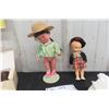 Image 1 : Two Vintage Dolls: Asian-Style Doll with Hat and Scottish Doll in Tartan Clothing
