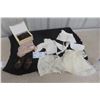 Image 1 : Vintage Doll Clothes Lot with Shoes, Dresses, Bonnet, Sweater, Bloomers, and Wig