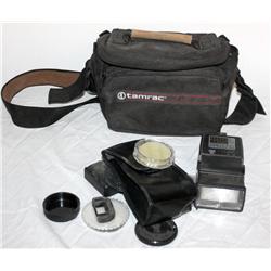 Tamrac Camera Bag w/ Flash and Misc.