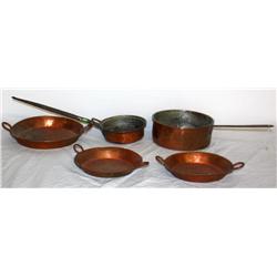 5 Pc. of Vintage Hand Made Copper Ware