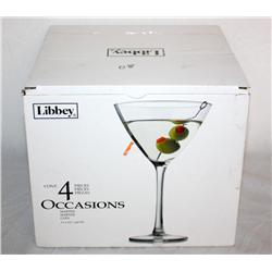 Set of 4 Libbey Martini Glasses