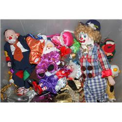 Box Lot of Porcelain Clowns