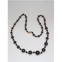 Hematite & Gold Beads Hand Made Necklace