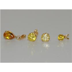 AAA Yellow Citrine Pendant & Earrings