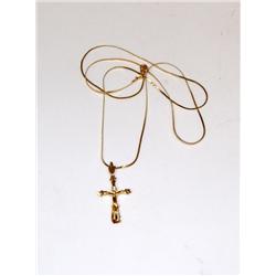 14K Gold Necklace With Cross Pendant