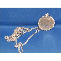 1964 kennedy half pend/ sterling chain