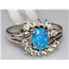 Image 1 : 925 Silver Ring With Australian Opal & CZ'S