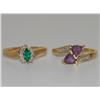 Image 1 : AAA Amethyst Diamond Ring & Emerald Ladies Ring