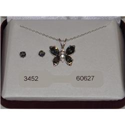 925 Necklace & Earrings With Mystic Topaz