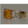 Image 2 : AAA Yellow Citrine & Diamonds Ladies Ring