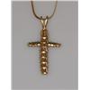 Image 2 : 14K Gold Cross Pendant W/Chain