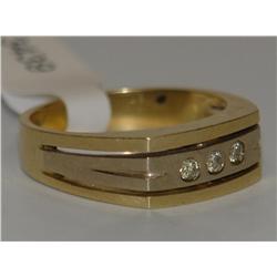 3 Diamonds Men's Hand Made Wedding Band