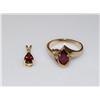 Image 1 : AAA Garnet & Diamonds Ladies Ring & Pendant