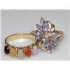Image 1 : AAA Tanzanite Ring & Multicolor Jade Ladies Ring