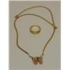 Image 1 : 3 Diamonds Ladies Ring & Butterfly Necklace