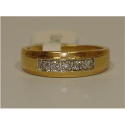 5 Diamonds Men's Hand Made Wedding Band