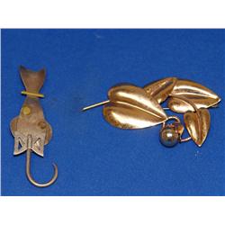 2 Vintage Sterling pins