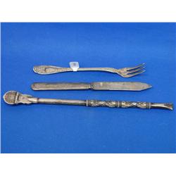 Silver Pipe, Knife, & Fork