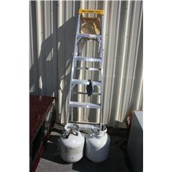 2 PROPAIN TANKS AND  LADDER