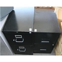2  BLACK 2 DRAWER FILE CABINETS