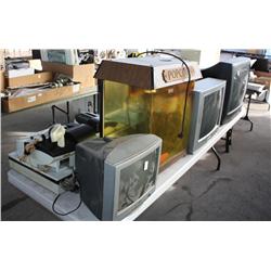 Table Lot of Misc Items TVs, Popcorn Maker, Etc.