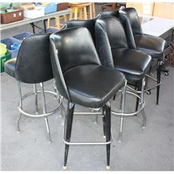 Lot of Six Black Bar Stools