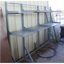 Large Gray Metal Adjustable Shelf/Rack